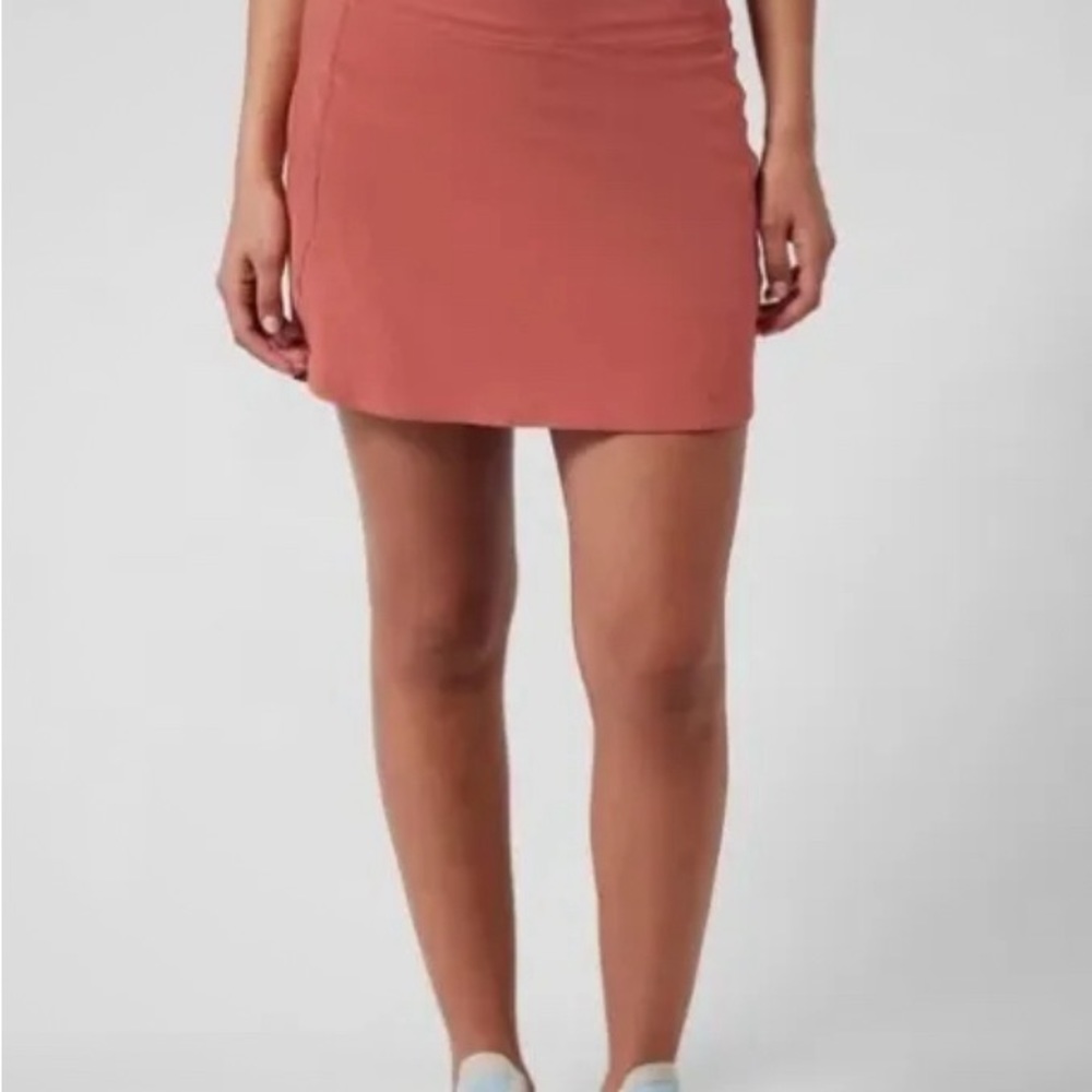 Athleta Run With It 16” Skort, Muted Red Skirt with built in shorts for running.